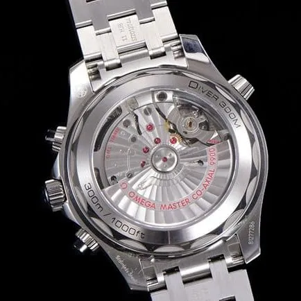 OM Factorytop-tier watch Omega men's black dialsteel bracelet new Seamaster 300m 44mmchronograph watch front view