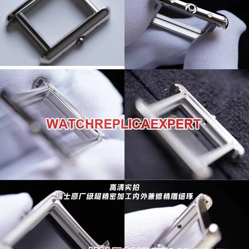 Original factory Cartiertop-tier watch tank silver white dial genuine and fake comparison review front live photo