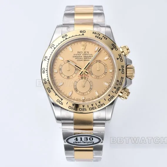 Factory C Rolex Daytona1:1super gold disc gold steel bracelet model m116503-0003front live photo