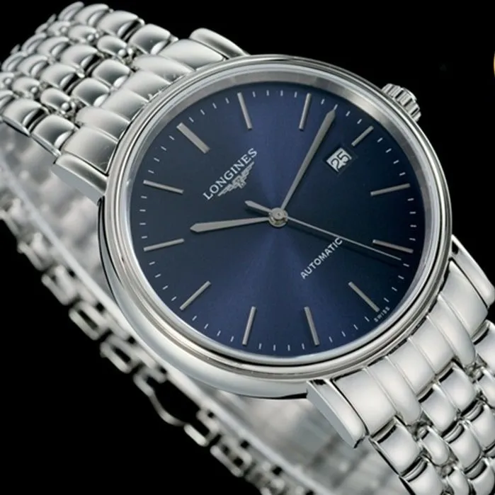 top-tier watch Longines men's blue dialsteel bracelet magnificent series watch movement picture