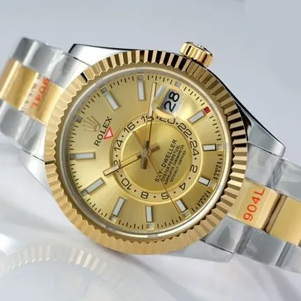 Top-tier Rolex men's gold plate gold belt Navigator series fully automatic movement watch vclasp picture