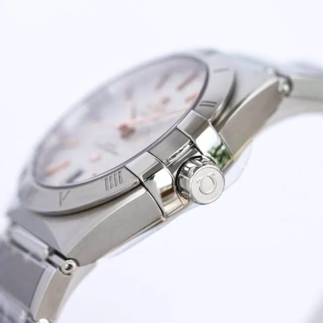 Big factory Omega white steel OR original mold opening new product 39mm Constellation series stainless steel watch front view