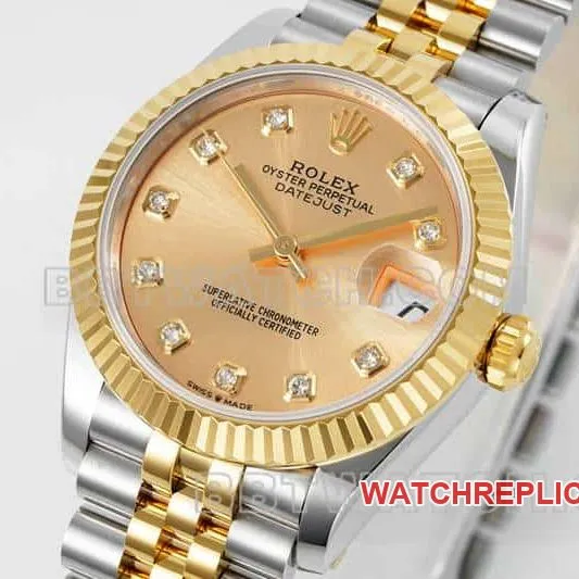 ARF factory rolex logbook one to one top gold plate 31mm intermediate gold five compartment link 278273 back actual photo