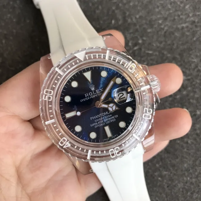 top-tier replicaRolex men's blue dialrubber strap2021 new crystal series mechanical watch bracelet picture