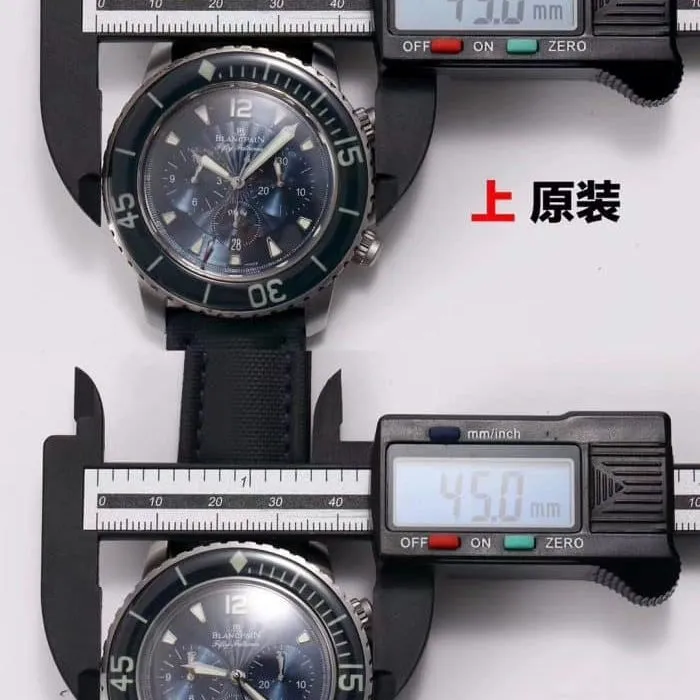 OMBlancpain Fifty Fathoms watch5085F tough guy men's watch side movement picture
