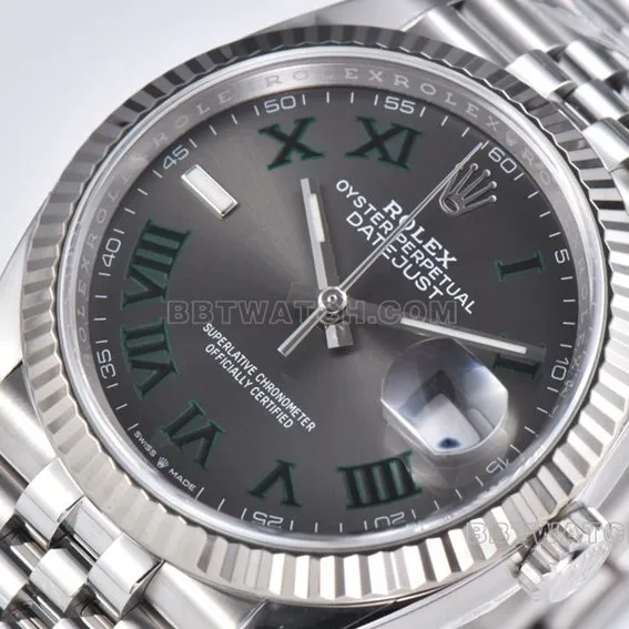 C Factory Rolex-Datejust top slate grey dial 36mm Jubilee bracelet m126234-0045 front actual photo