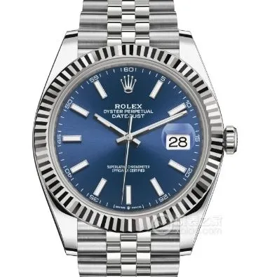 C factory logotype Rolex collectible watches luminous blue disk five rows steel strap models m126334-0002