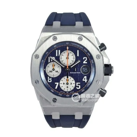 TW factory Audemars PiguetRoyal Oak offshore type 1:1top-tier replicablue dial rubber model 26470front live photo