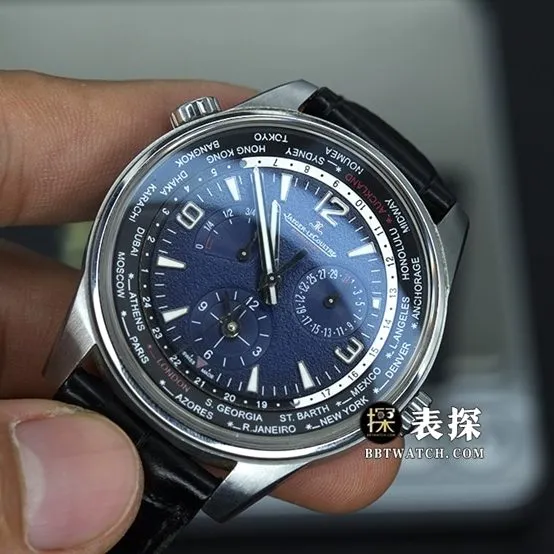 ZF FactoryJaeger-LeCoultre Beichen 904847Jtop-tier 1:1high-quality watch men's geographer world time leather strap model pictures and prices front live photo