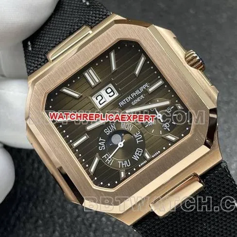 top-tier watch P1 factory Patek PhilippeCUBITUS brown plate rose gold5822P-001side live photo