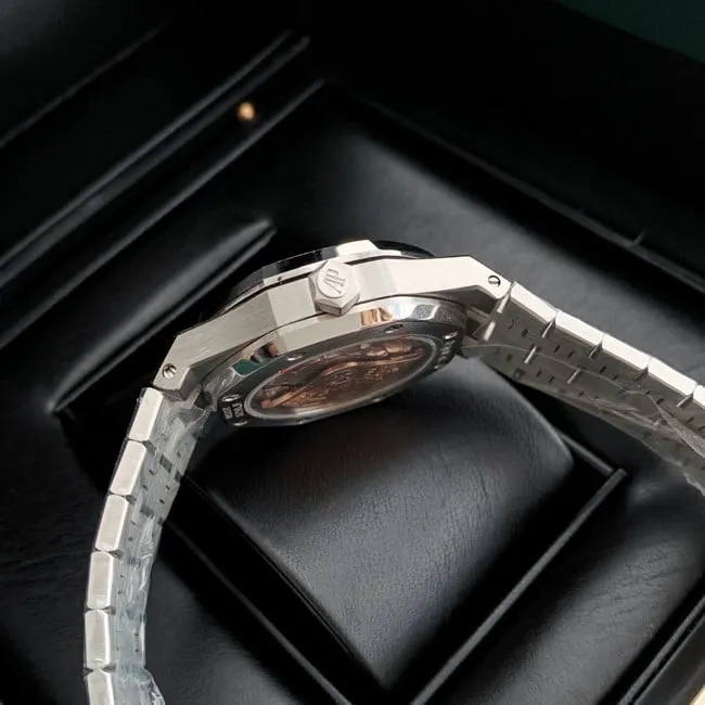 top-tier real diamond replicaAudemars PiguetRoyal Oak37MM gray plate women's watch front view