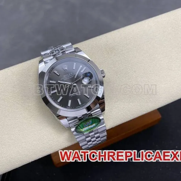 Rolex1:1replica watch ARF Factory log 41mm aperture gray plate 3235 steel bracelet front live photo