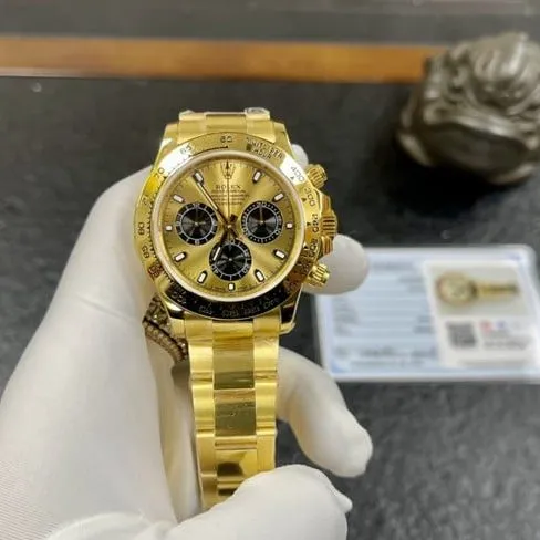 Rolextop-tier watch men's gold plate gold belt Daytona series mechanical watch detail shots