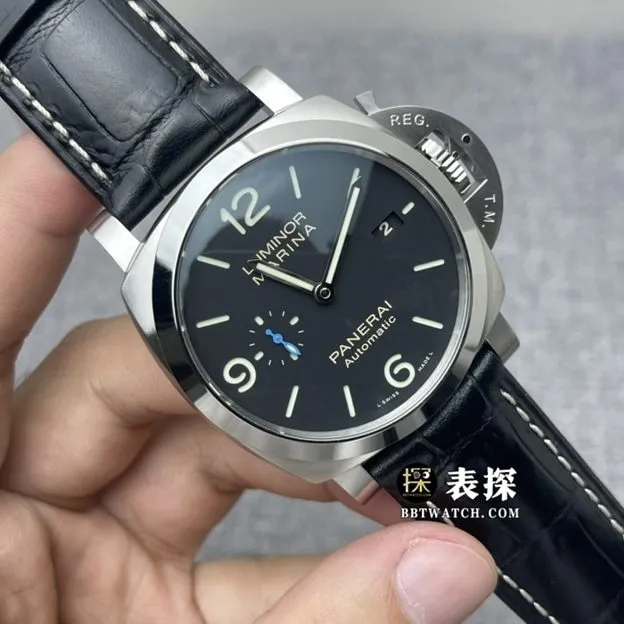 VS FactoryPanerai Lumino PAM01312top-tier 1:1high-quality watch men's black dialleather strap picture and price caseback live photo