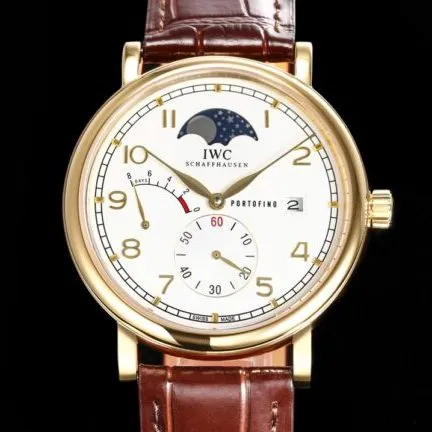 top-tiersuper cloneTWAIWC Portofino series white dialIW516409 transparent bottom watch front view