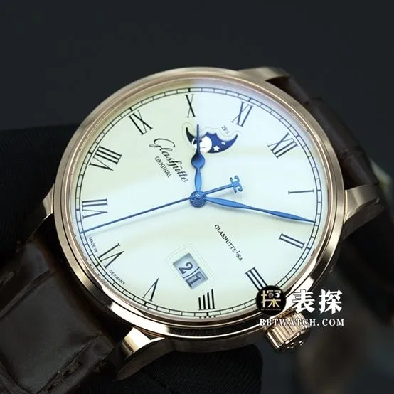 GF FactoryGlashütte Original original MP 100-04-32-15-04top-tier 1:1super watch men's moon phasewhite dialleather strap model pictures and prices clasplive photos