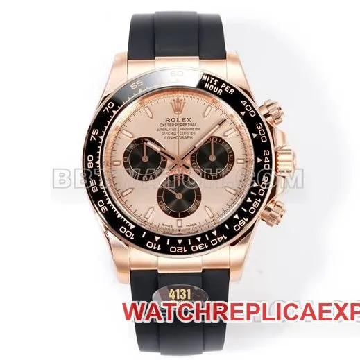 watch DaytonaJF factory Rolexrose gold disc rose gold case 4131 mechanical front live photo