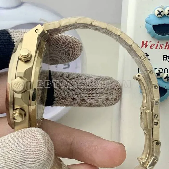 collectible watch Audemars PiguetBLS factory Royal Oakyellow gold smoked gold plate mechanical 26420front live photo