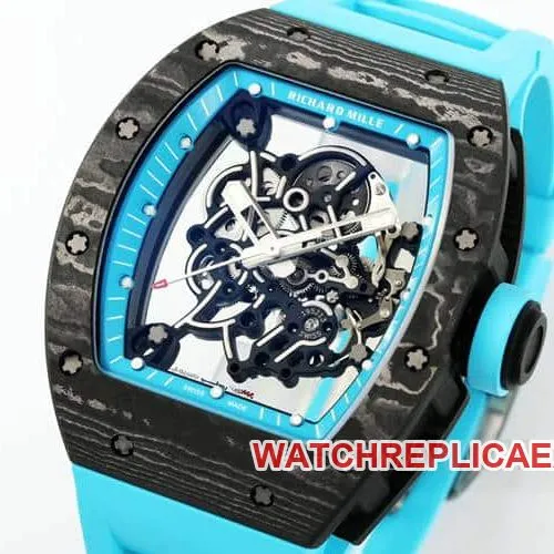 APSRichard Milletop-tier carbon fiber case blue rubber model RM055front live photo