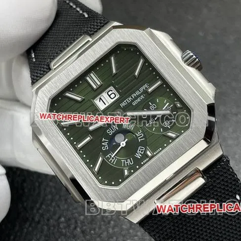 Top-Quality Watch: Patek Philippe P1 Factory CUBITUS Green Dial 5822P-001—Front View Photos