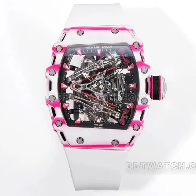 Richard Mille men's top-tier 1:1high-quality white rubber model RM 38-02side live photo