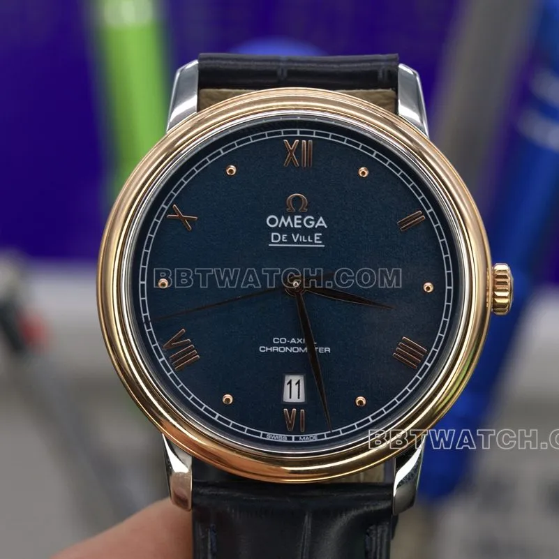 A+Omega Diefei top-tier watch rose goldblue dial 39.5mm men's back