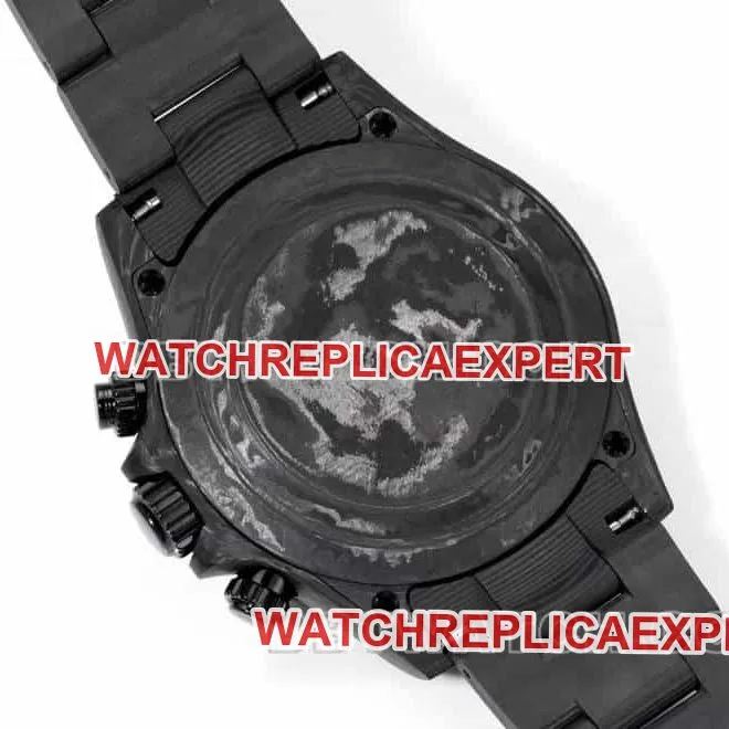 TW factory Rolex Daytonatop-tier 1:1high-quality carbon fiber hollow plate black steel bracelet front live photo
