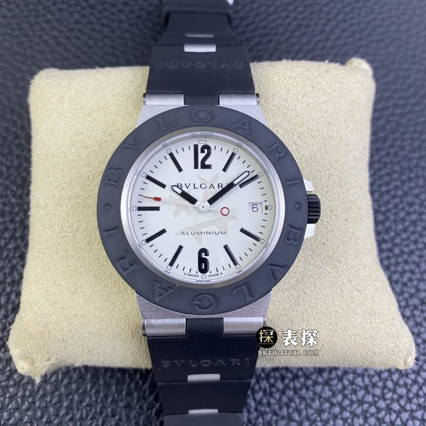 BVF factory Bvlgari103539top-tier 1:1super watch men's white dial rubber model pictures and prices clasplive photos