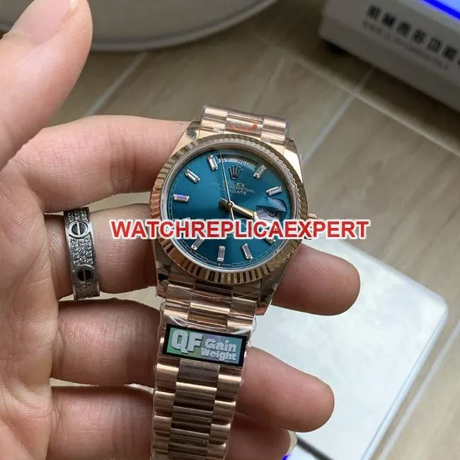collectible watch QF factory Day-DateRolex ice blue dialrose gold2836 mechanical 36mmfront live photo
