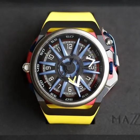 MAZZUCATO double-sided reverse tachometer dial men's trendy watch front view