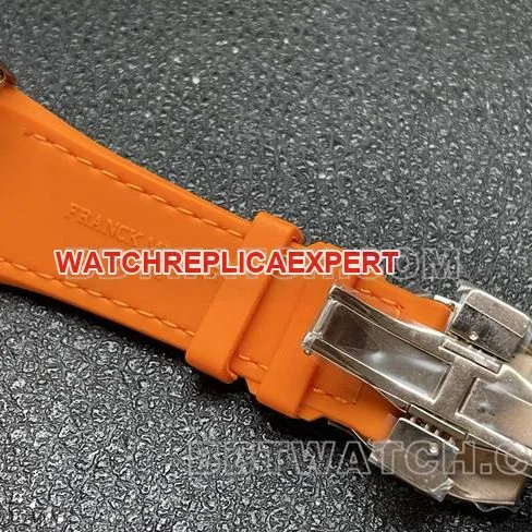 collectible watch Frank Muller ABF factory V45blue dial gold case leather braceletcaseback live photo