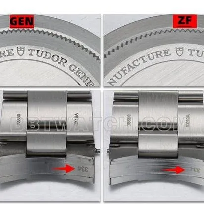 ZF FactoryTudor Biwan 7943 top-tier watch comparison Genuine difference appearance comparison chart