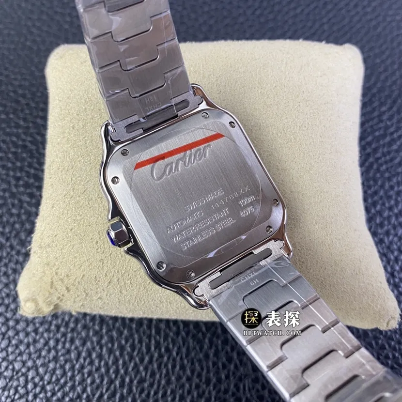 A8 factory Cartier Santos top-tier watch men's white dial diamond steel bracelet model pictures and prices front live photo