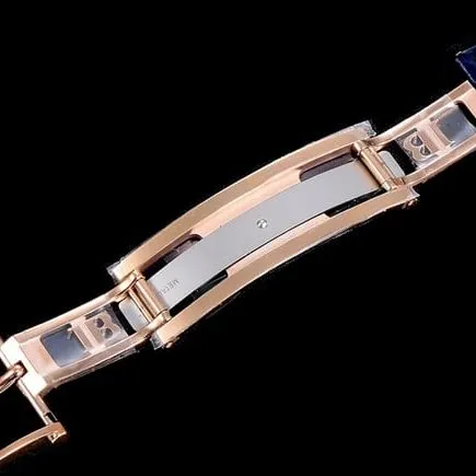 OM FactoryBlancpaintop-tier watch men's blue dial blue belt villeret classic 6654 new V3 upgraded leather strap watch front view