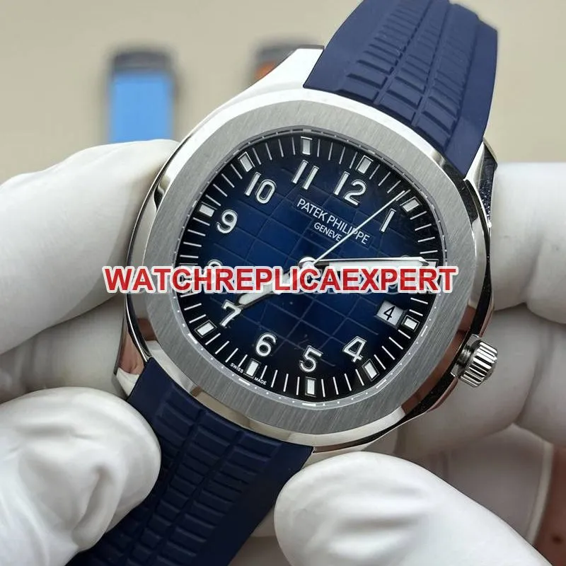 Patek Philippe collectible watch BBF factory grenade blue dial blue rubber model 5168G caseback live photo