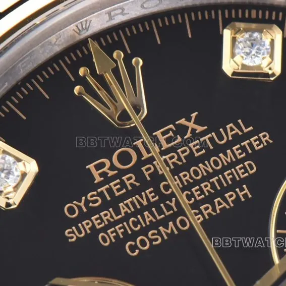 Factory C Rolex Daytonatop-tier 1:1super cloneblack dial gold steel bracelet model m116503-0008front live photo