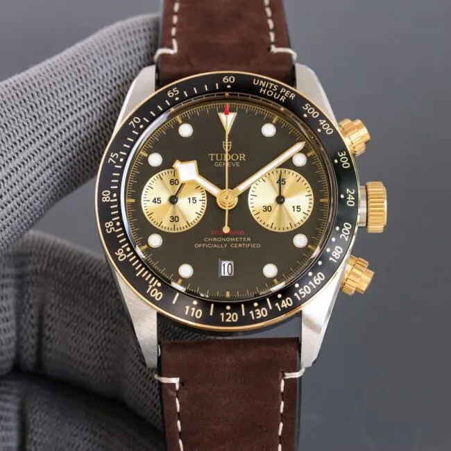 top-tiersuper cloneTWF Tudor's latest Biwan chronograph men's stainless steel watch front view