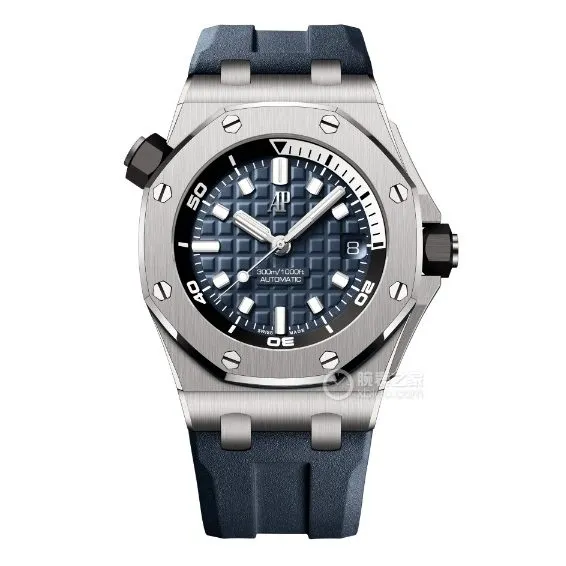 APS factory Audemars PiguetRoyal Oak offshore type 1:1top-tier sea blue dial rubber model 15720ST.OO.A027CA.01front live photo