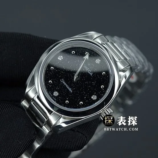 OmegaSeamaster1:1super watch ladies black dial silver needle steel bracelet model pictures and price weight live photos