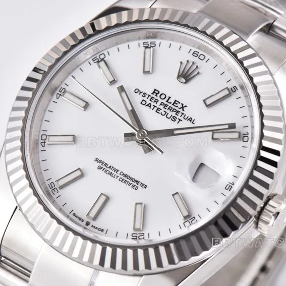 C factory rolex logbook top white disk 41mm three rows of links m126334-0009 front real picture