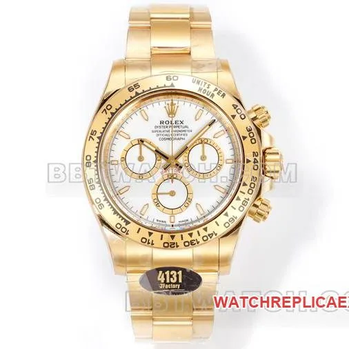 collectible watch RolexJF factory Daytonawhite dialyellow gold case 4131 mechanical steel braceletfront live photo