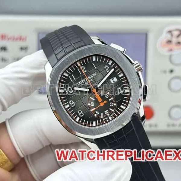 Watches Patek Philippe P1 Factory Grenade Black Plate Mechanical Black Rubber Model 5968 Buckle Actual Pictures