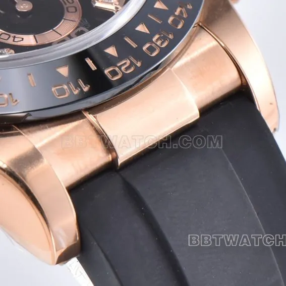 C Factory RolexDaytona1:1super clonerose gold black diamond plate m116515ln-0057front live photo