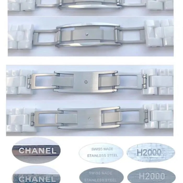 ChanelJ12 series fashion ladies' watchceramictop-tier watch genuine and fake comparison clasp picture
