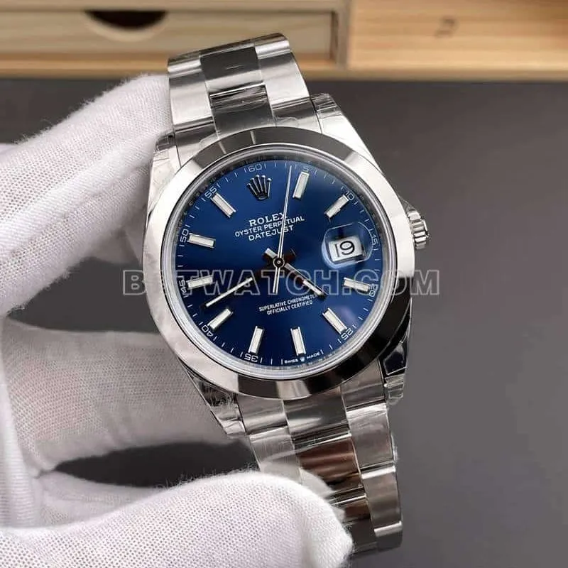 VS FactoryRolexDatejust1:1top-tier replicablue dial41mm126300front live photo
