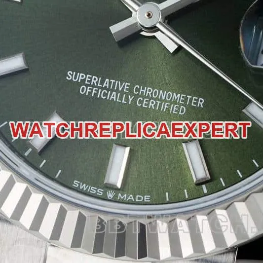 ARF FactoryRolex log super clonegreen dial stick hour markers 31mm three grid link 278274side live photo