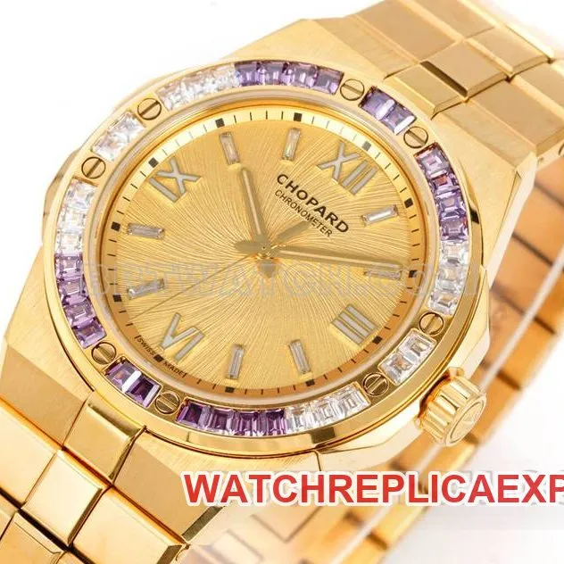 Chopard top collectible watches GH factory snow mountain proud wing gold plate purple gem diamond ring gold steel belt models front actual photo