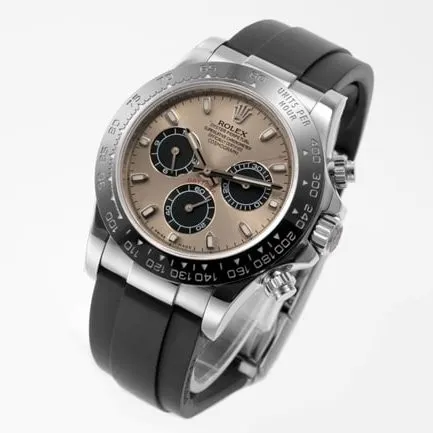 Top Rolex men's brown dial rubber strap hottest Cosmograph Daytona mechanical watch front view