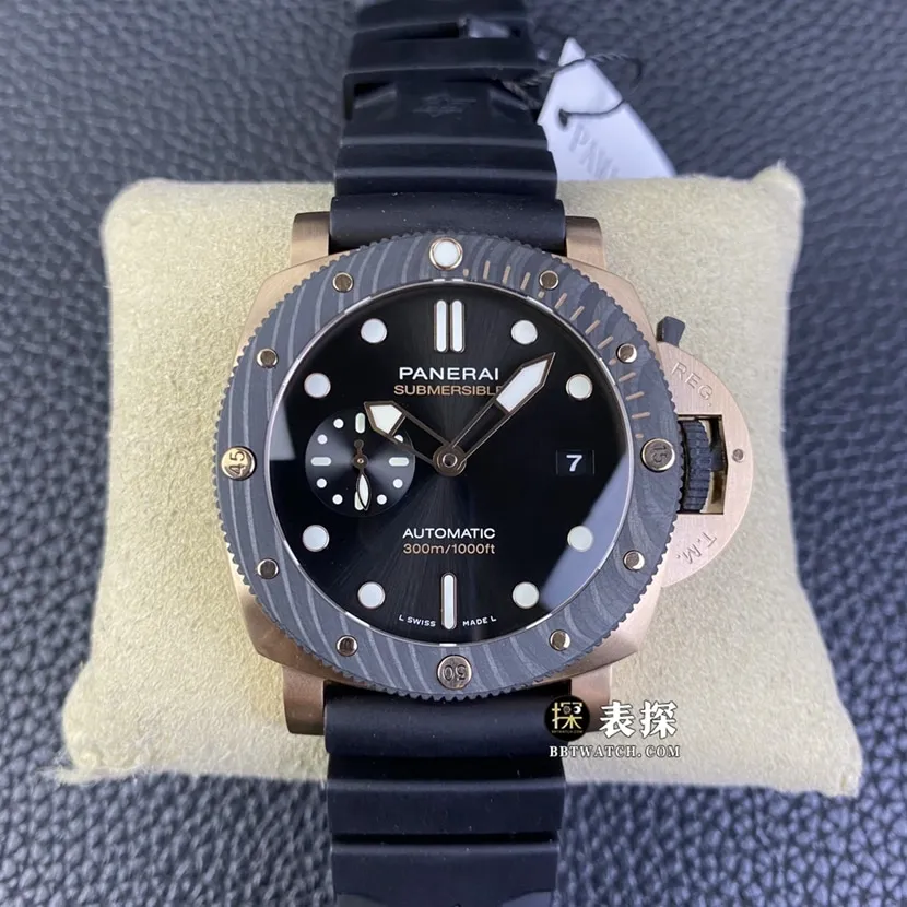 SBF factory Panerai sneak PAM01070 top-tier watch men's black dial rubber model pictures and prices front live photo