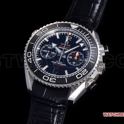 collectible watch N1 factory SeamasterOmega 600m black dial leather braceletclasp live photos